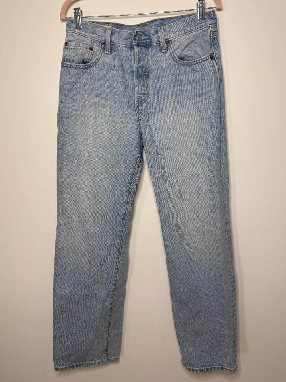 Womens Levi's 501 Original Straight Jeans - Light Wash
